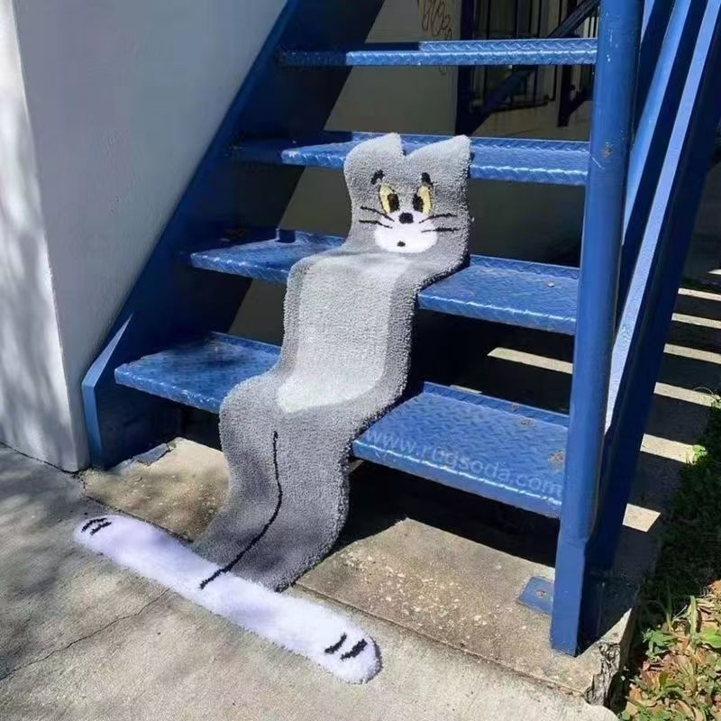 Cartoon Tom and Jerry Rugs Cat Shaped Carpet For Staircases Mat Home Decor Gifts gallery