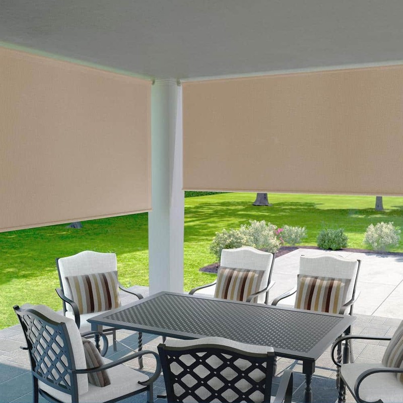 Coolaroo - Cordless Spring Operated Exterior Roller Shade - 72 in. W x72 in gallery