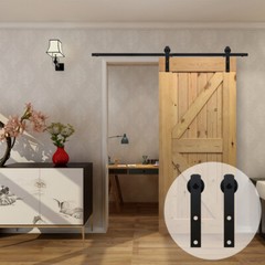 Sliding Barn Door Hardware Track Kit 4FT/5FT/6FT/6.6FT/8FT for Single Wood Door