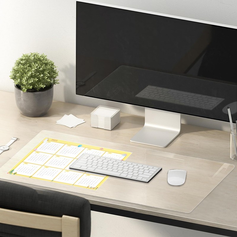 14 x 48 Inch Clear Table Cover Protector Clear Desk Mat Clear Table Protector... gallery