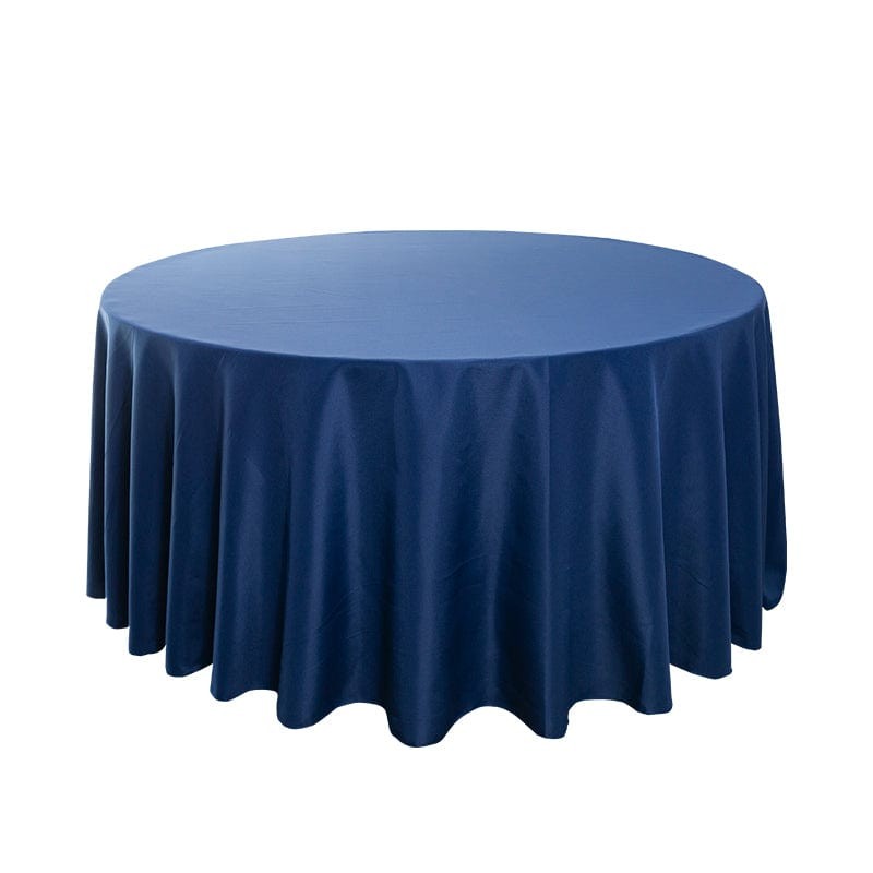 Navy Blue Round Polyester Tablecloth 120" 190gsm - 5-Pack by Chivari gallery