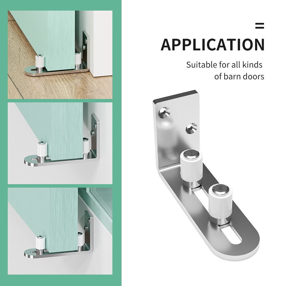 1PC Stainless Steel Floor Guide Wall Mount Stay Roller Guides Sliding Barn Door gallery
