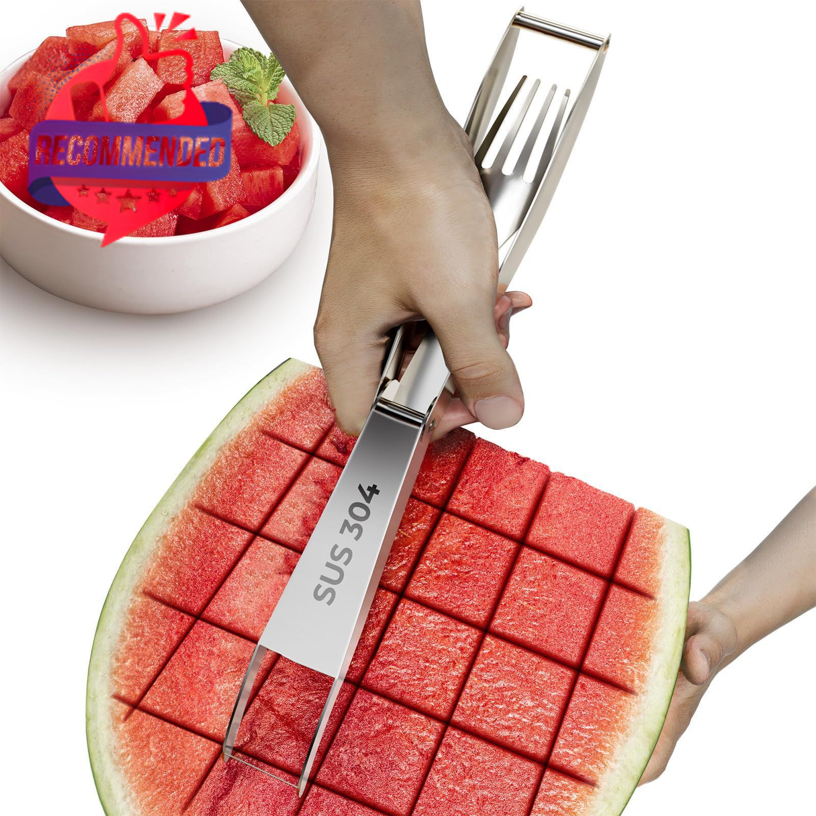 Watermelon Cutter Retractable Fork 1 Pack - Easy Slice & Serve gallery