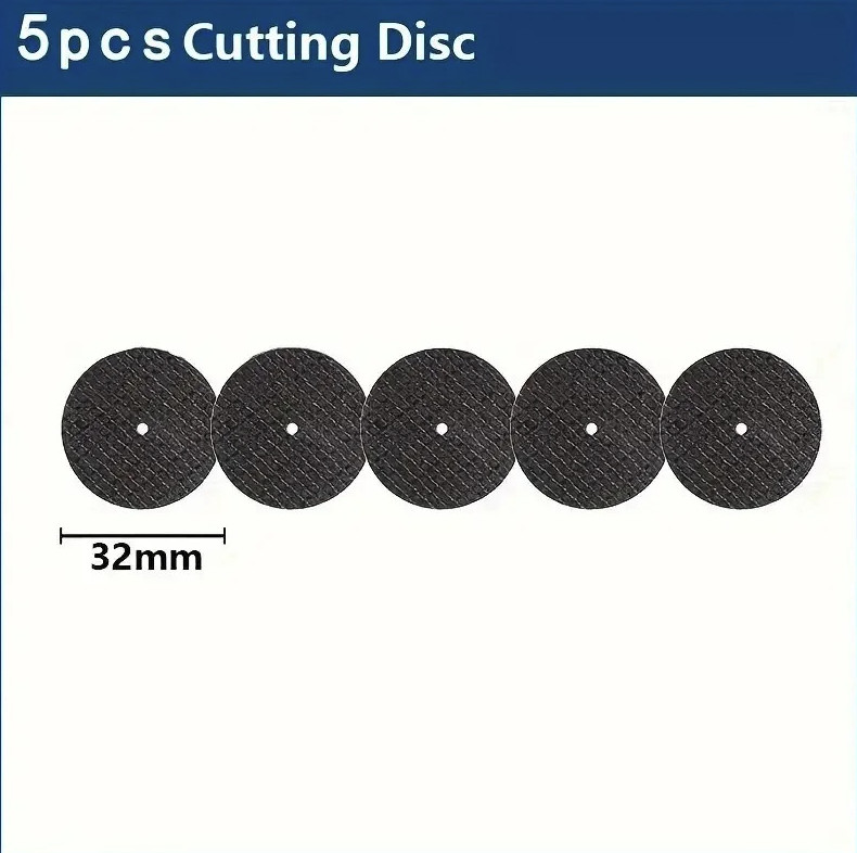 5-10pcs 32mm Abrasive Cutting Disc Set with Mandrels Rotary Tool Kit - NEW gallery