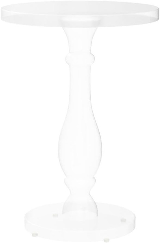 Modern Acrylic End Table - Clear Round Top Nightstand for Living Room & Bedroom gallery