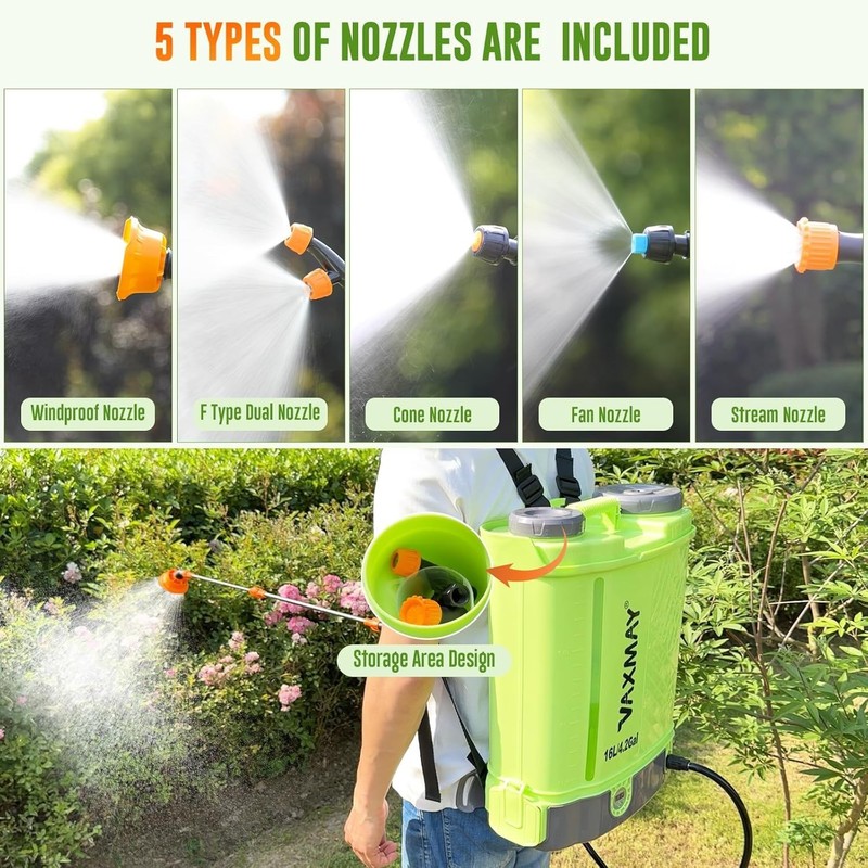 Battery Powered Backpack Sprayer 4 Gallon 100 PSI Electric Graden Sprayer Works gallery
