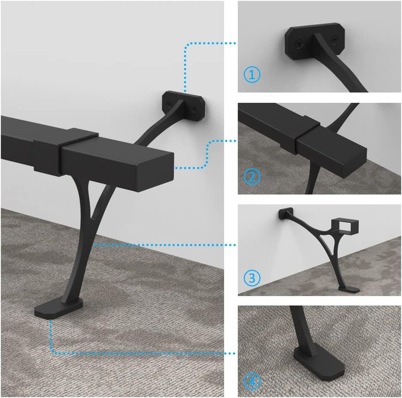 Foot Rail Kit - Railing Hardware Undercounter Mount Hardware Improve Comfort and gallery