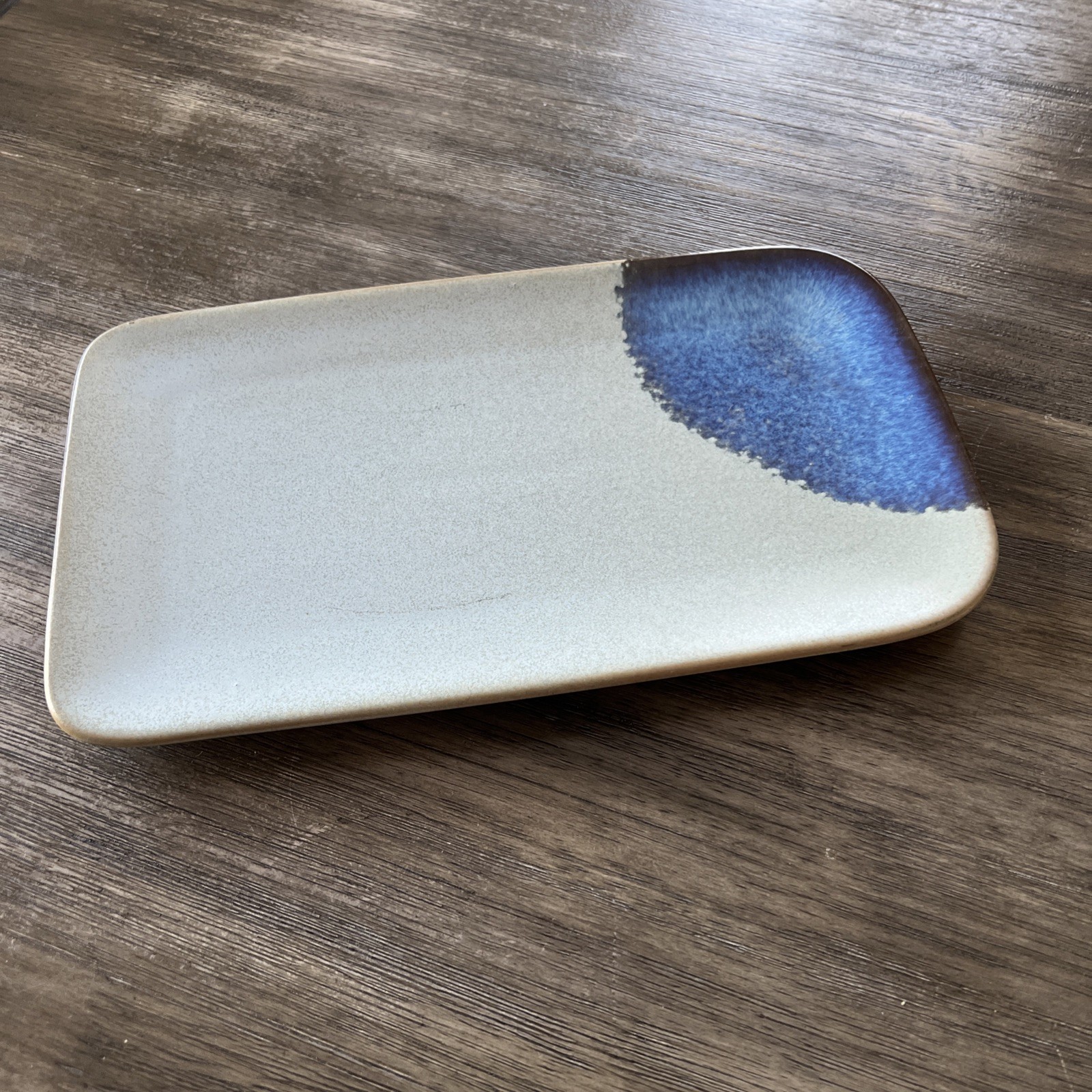 Levi Strauss x Target - Neutral Blue Reactive Glaze Stoneware Platter 12 x 7 in gallery