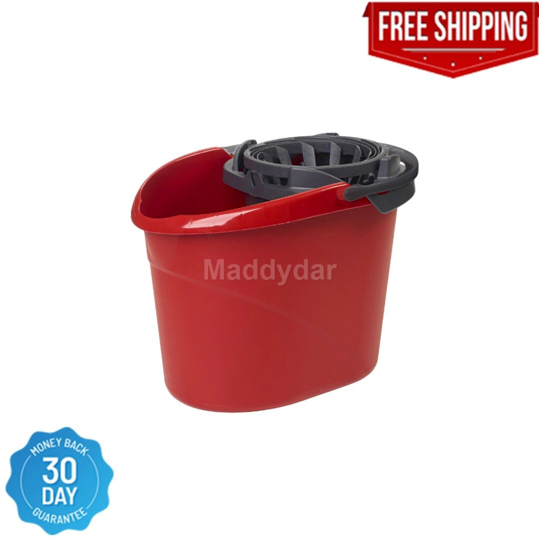 O-Cedar QuickWring Bucket, 2.5 Gallon Mop Bucket with Wringer, Red gallery