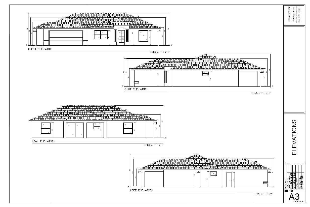 2,224 sq/ft Florida Custom Home Plan Blueprints COMPLETE SET in PDF NEW House gallery