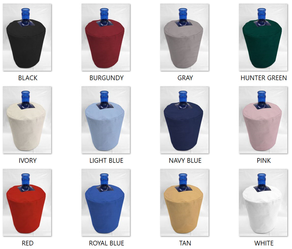Solid Water Bottle Cover for 3- or 5-Gallon Bottles (12 Colors Available)