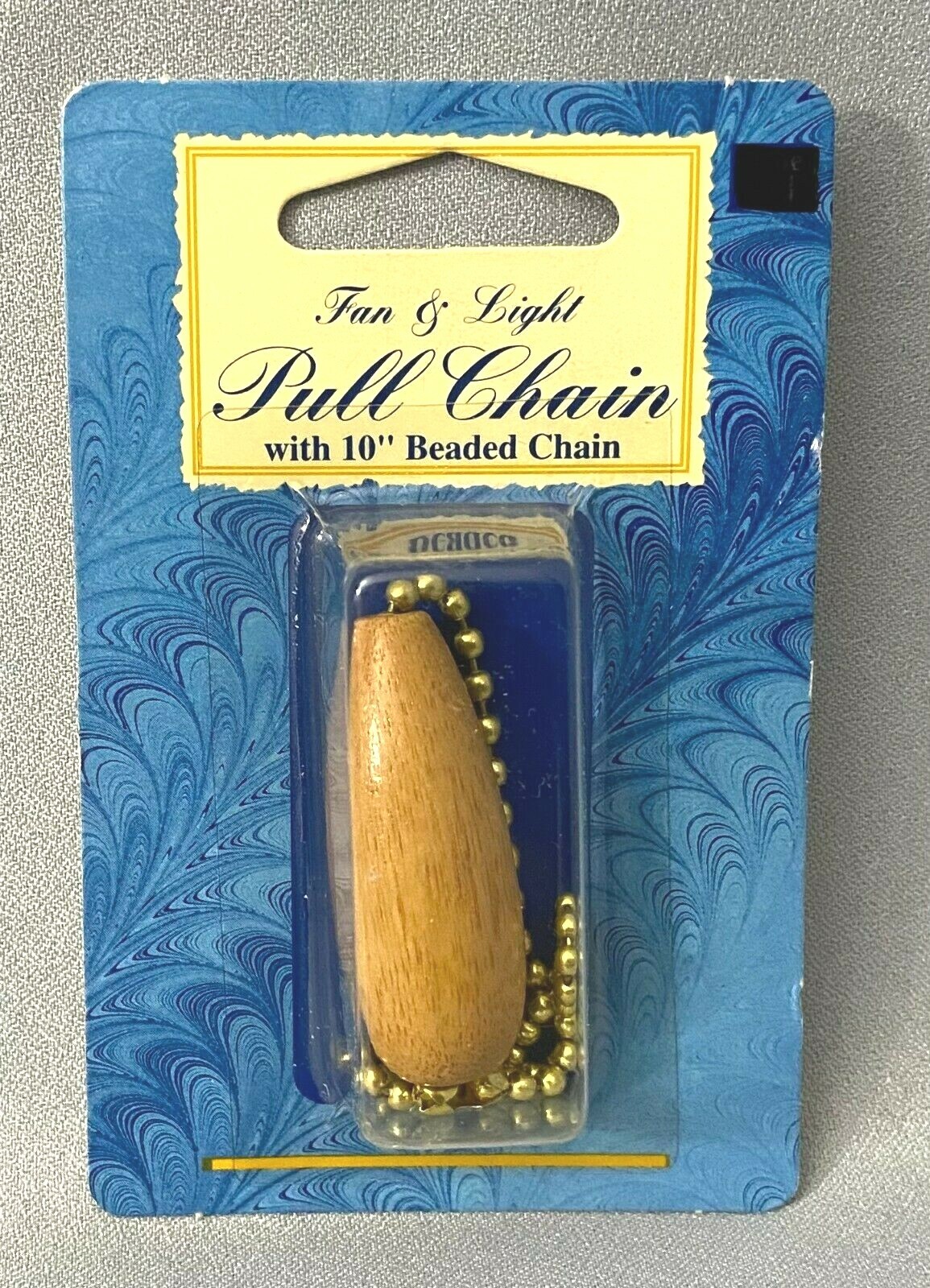 NOS Vintage Pecan Ceiling Fan & Light Pull Chain Teardrop Shape #521 gallery