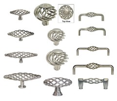 Cabinet Pull Drawer Handle Birdcage Knob Kitchen Hardware Brushed Satin Nickel