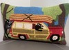 Needlepoint Wool Pillow Camping Bears 20x12in Camper Canoe Exc Cond gallery