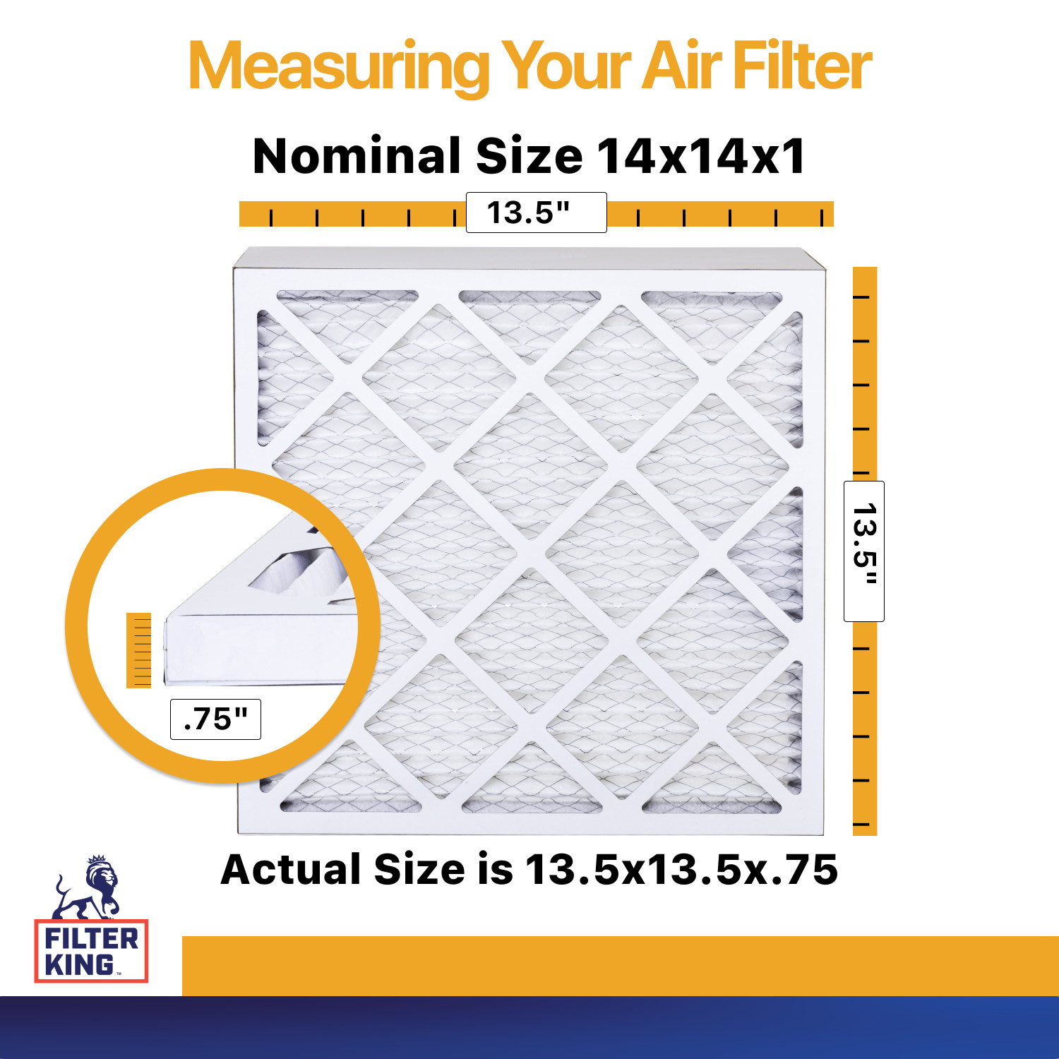 Filter King 14x14x1 Air Filter 12-PACK MERV 13 Actual Size 13.5 x 13.5 x .75" gallery