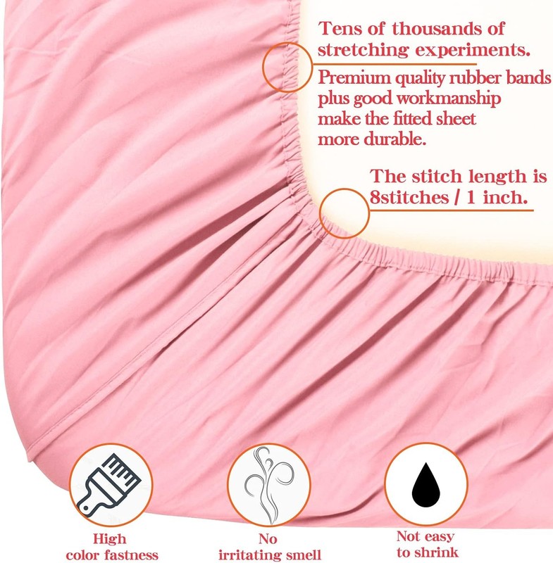 Twin Fitted Sheet Only - Brushed Microfiber Deep Pocket Fitted Sheet - Soft, gallery