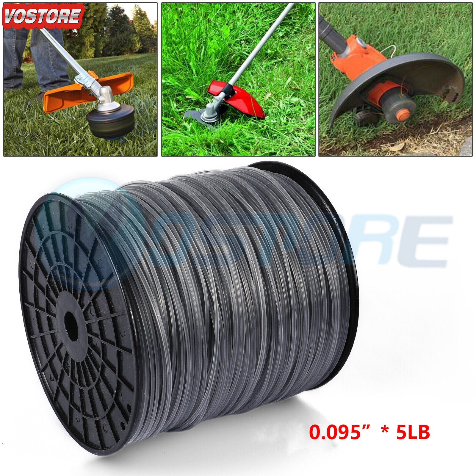 5lb .095 Trimmer Line Square Commercial Grade fits Echo Stihl Gray Garden Yard gallery