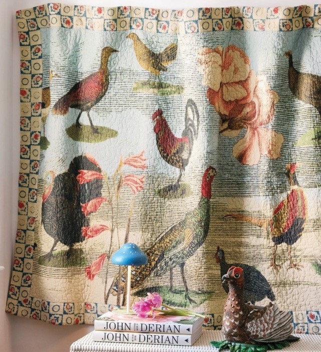 John Derian For Target Quilted Throw Bird Collage NWT Limited Edition 2025 gallery