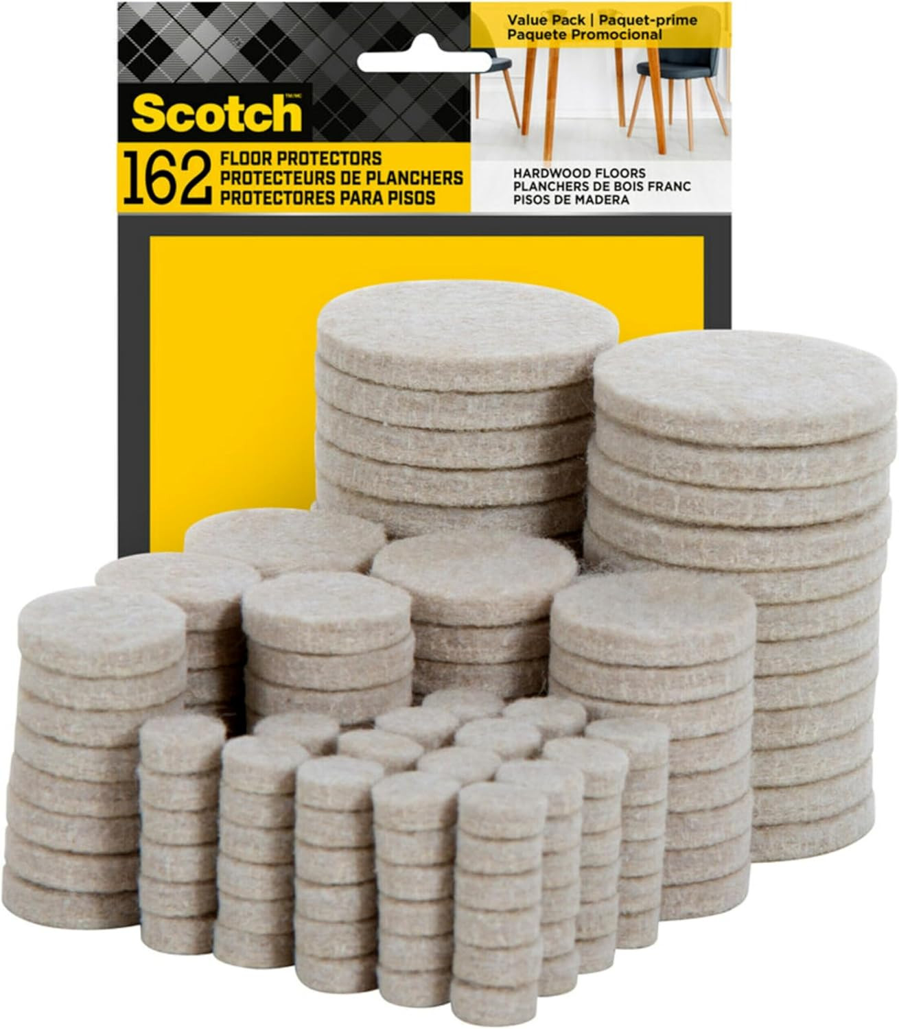 162 Hardwood Floor Protectors Table Felt Feet Pads Furniture Chair Leg Sliders gallery