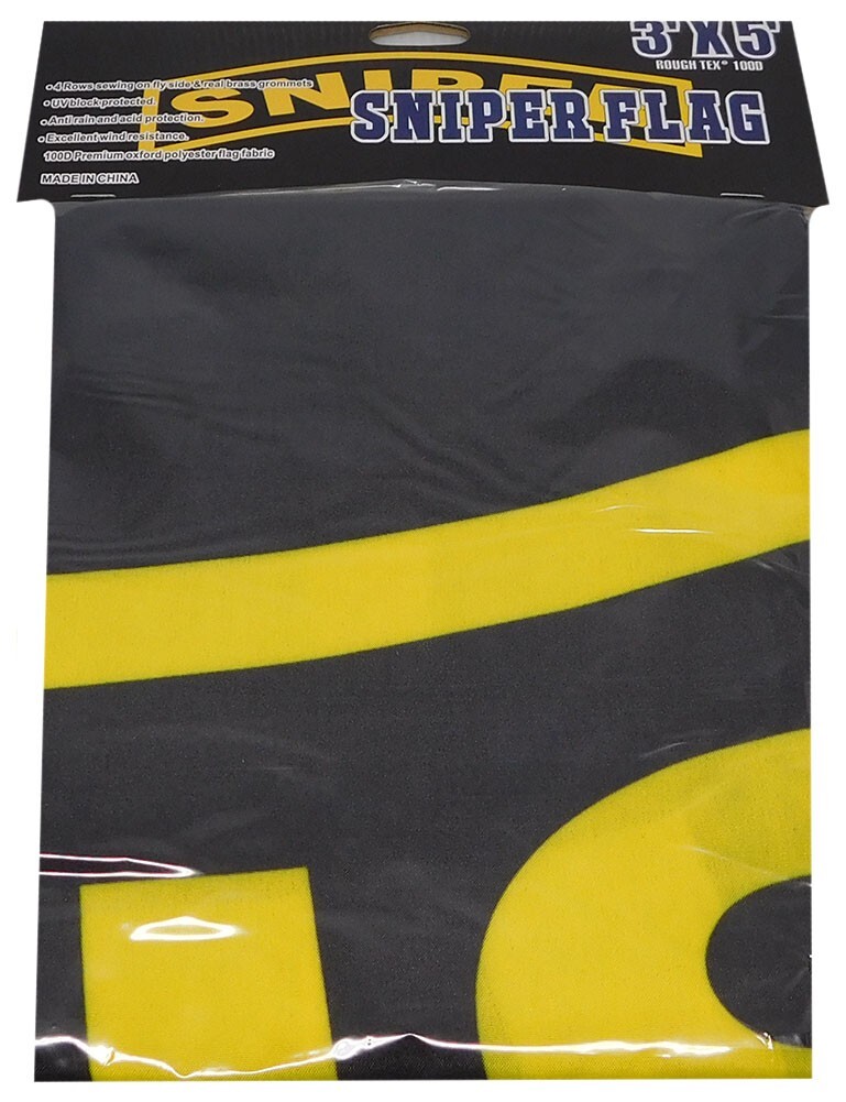 3x5 Sniper Black Yellow RANGER TAB NRA TACTICAL 100D MILITARY Flag Black Header gallery