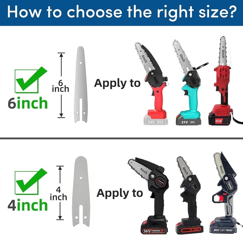 [4 Chains + 2 Bars] 4 Inch Mini Chainsaw Chain and Guide Bar, 4-Inch Saw Chai... gallery