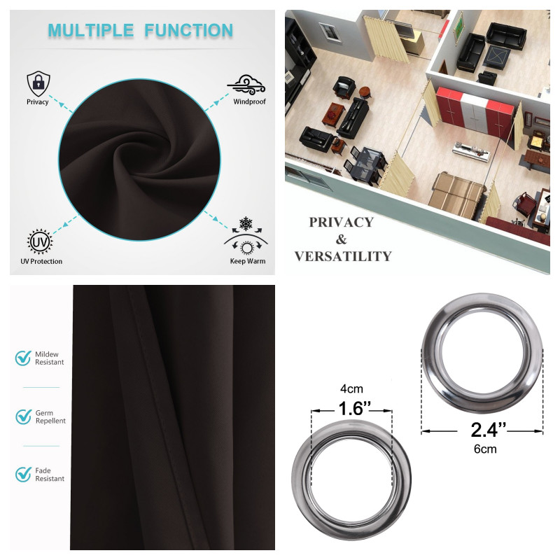 1P BLACKOUT UNLINED HEAVY THICK THERMAL PANEL WINDOW CURTAIN EXTRA WIDE 100"X84" gallery