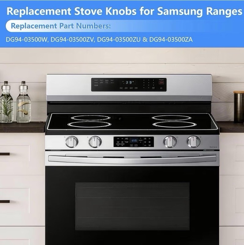 Samsung Stove Knobs DG94-03500A 4 Pack Replacement NE63T Stainless gallery