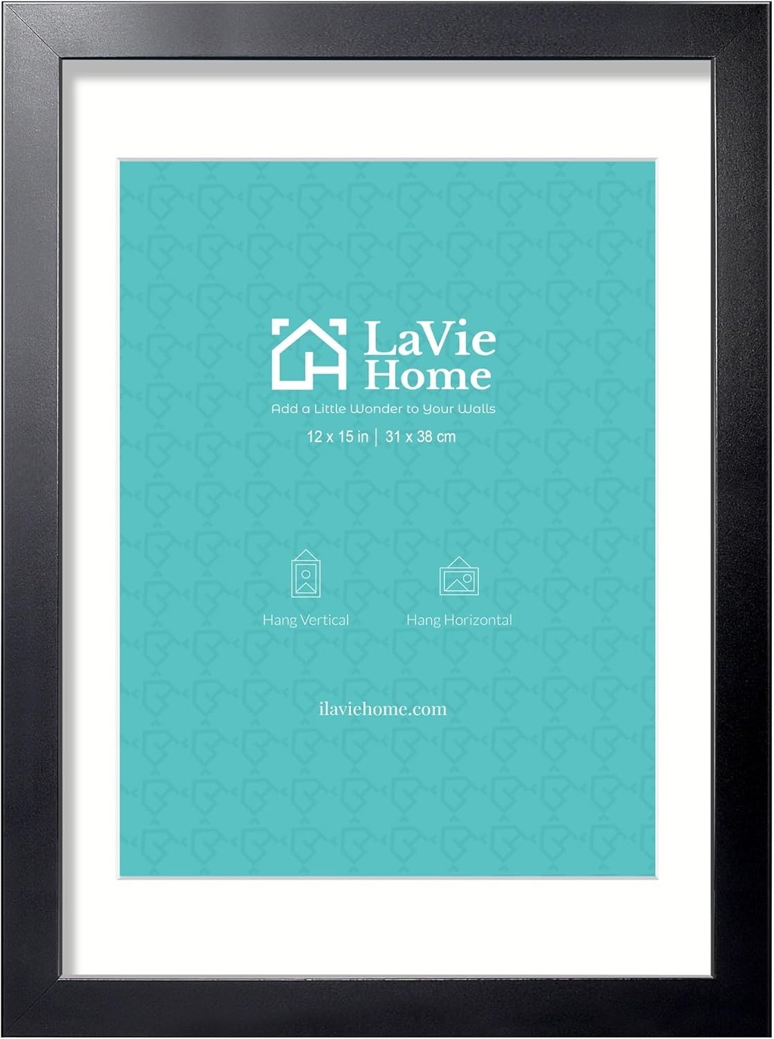 12x15 Picture Frame Black Poster Frame, Display Pictures 8.5x11 with Mat or 1... gallery