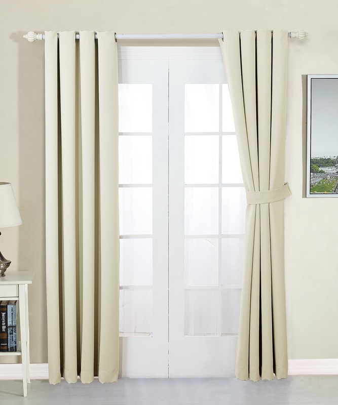 Heavy Thick Solid Grommet Panel Window Curtain Drapes Blackout 2 PC & 2 Tiebacks gallery