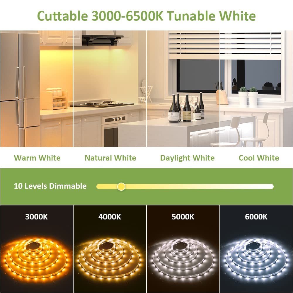 LED Strip Light 20ft Tunable White Dimmable 3000K-6500K NOVOSTELLA gallery