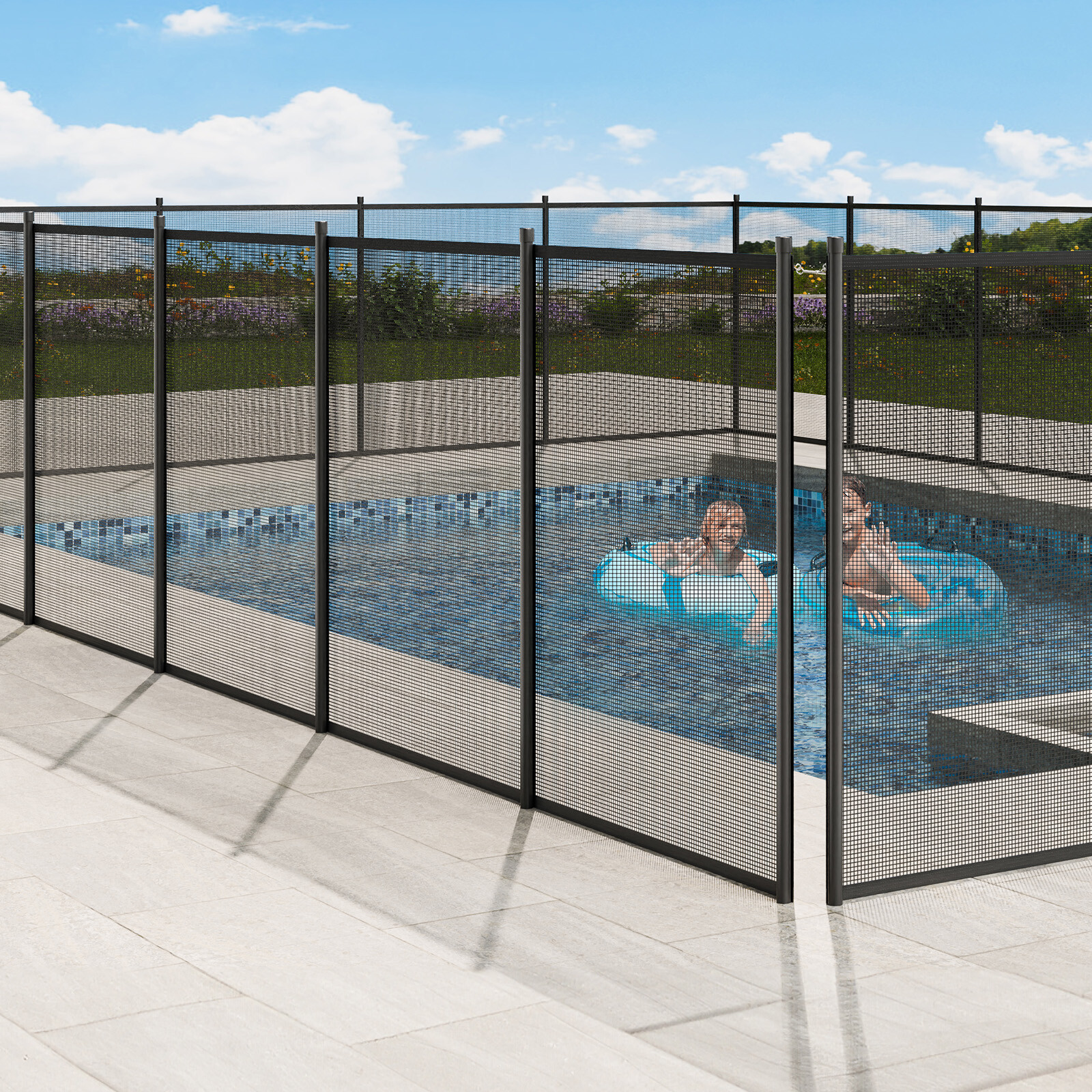 VEVOR Pool Fence 4 x 72 FT Removable Pool Fences for Inground Pools Outdoor gallery