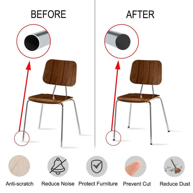 Plastic Round Tube Insert Glide End Cap 10mm 0.4" OD 34pcs Chair Table Protector gallery