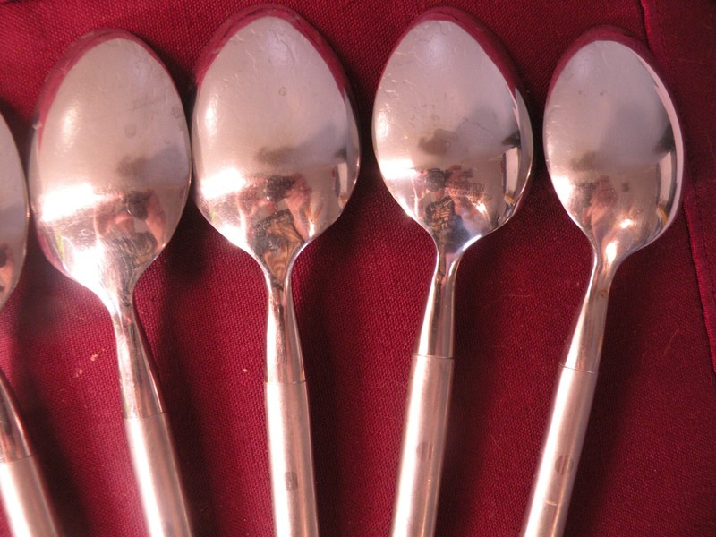 Hampton Silversmiths SHANGRILA Stainless 2 Teaspoons 6 1/2" 6 Soup Spoons 7 7/8" gallery