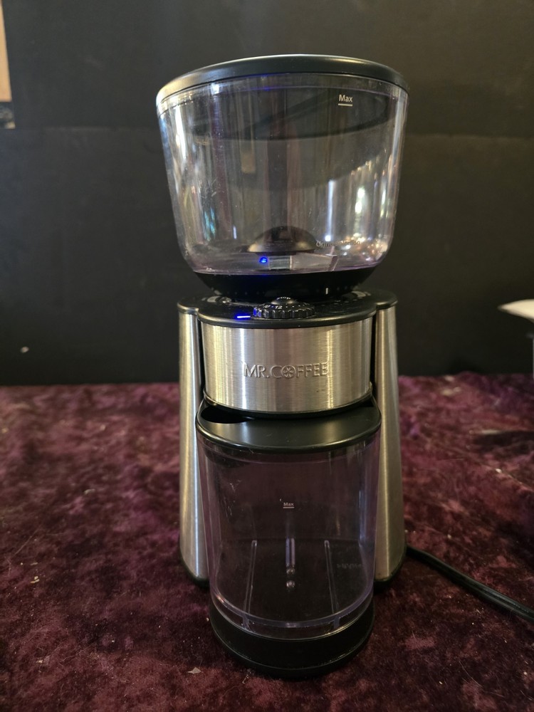 Mr. Coffee Grinder Automatic Burr Mill Stainless Steel BVMC-BMH23 Works Well