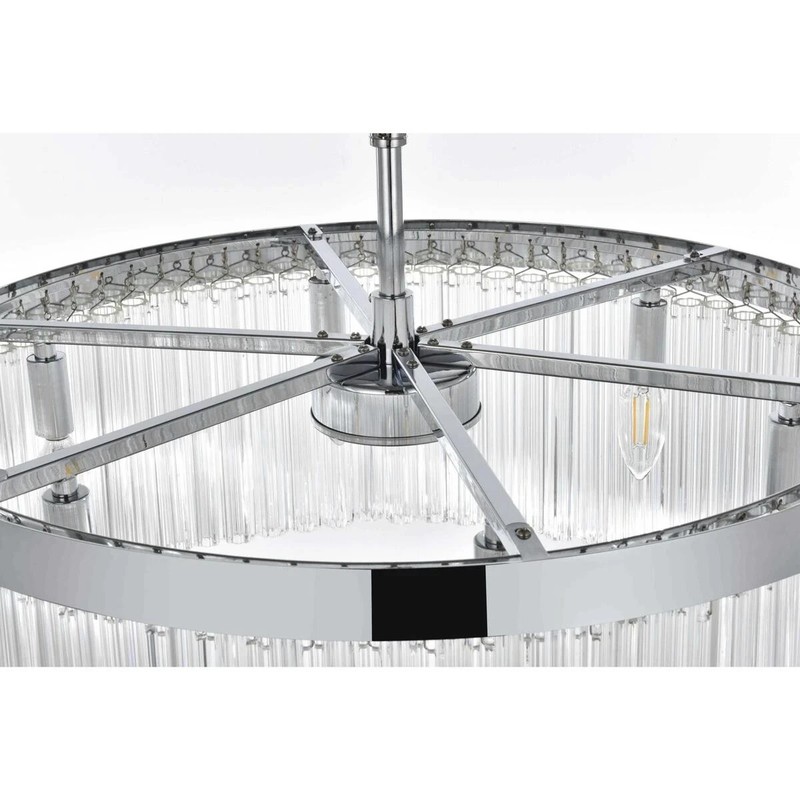 Chandelier Ceiling Light Fixture Chrome High Quality For Foyer Dining Room 24" gallery