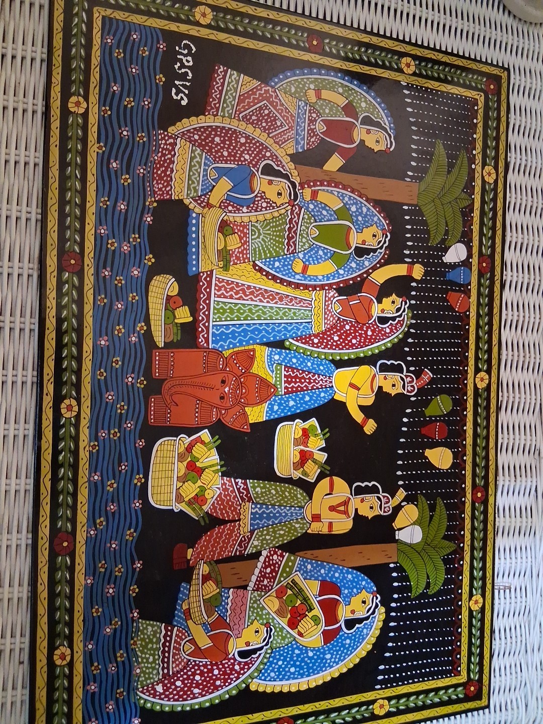 Hand Painted & Hand Crafted Tikuli Art Wood Wall Art Plaque , India gallery