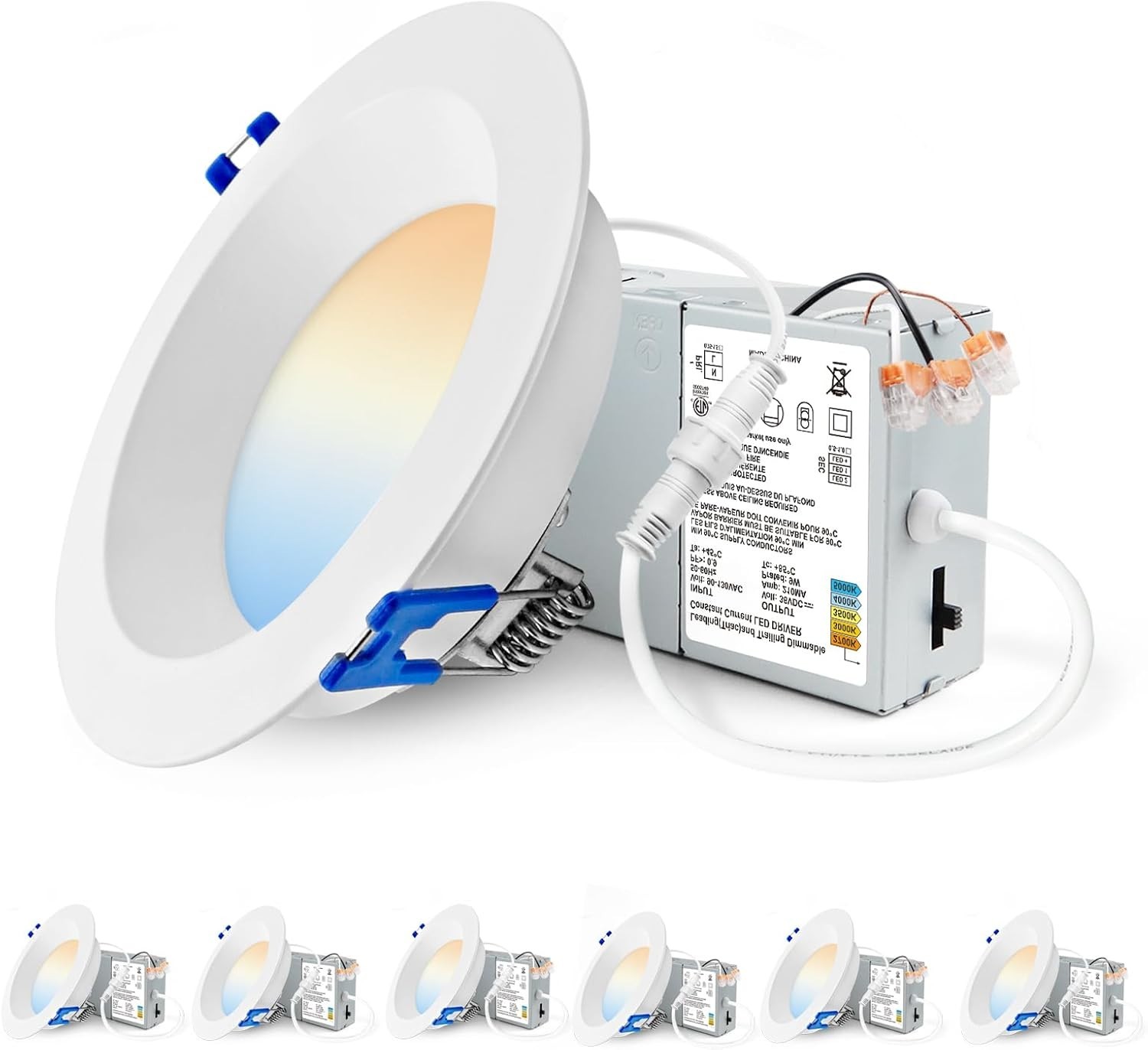 Adetu 4” LED Downlight 12W Dimmable 5CCT Anti-Glare Ceiling Light 6 Pack gallery