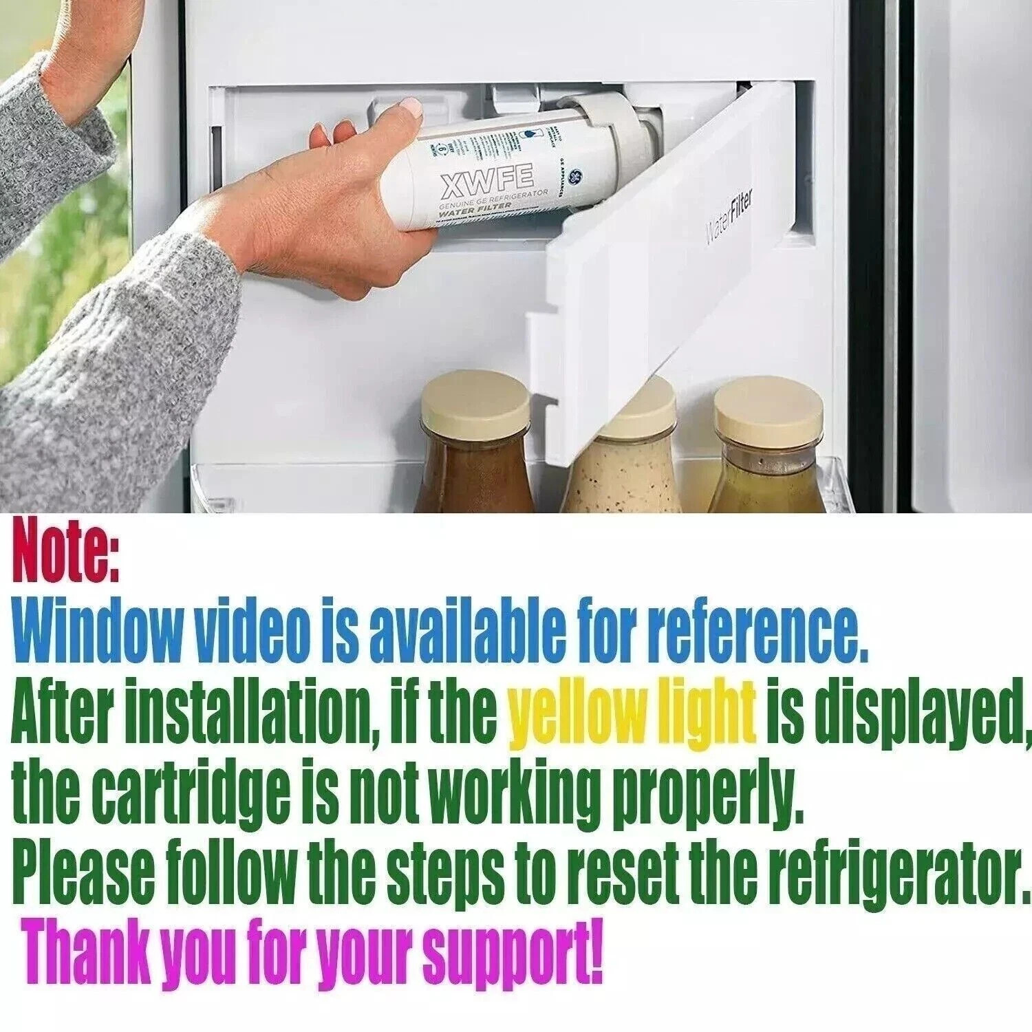 2 PACK GE XWFE Refrigerator Water Filter Replacment Without Chip gallery