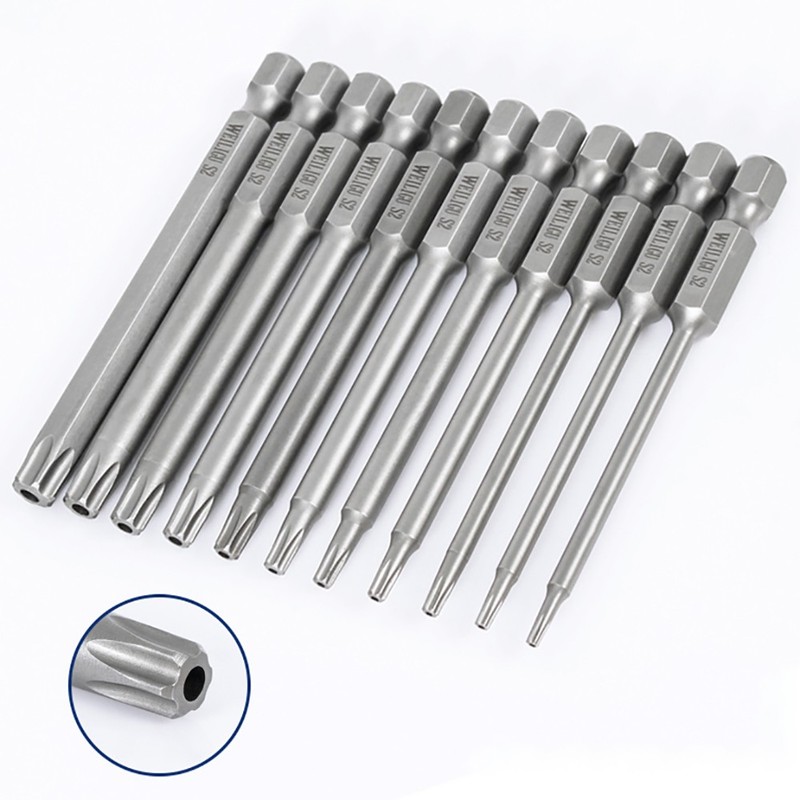 1/4" Hex Shank Torx Head Screwdriver Bits T5-T40 Magnetic Drill Bit L 50–200mm gallery