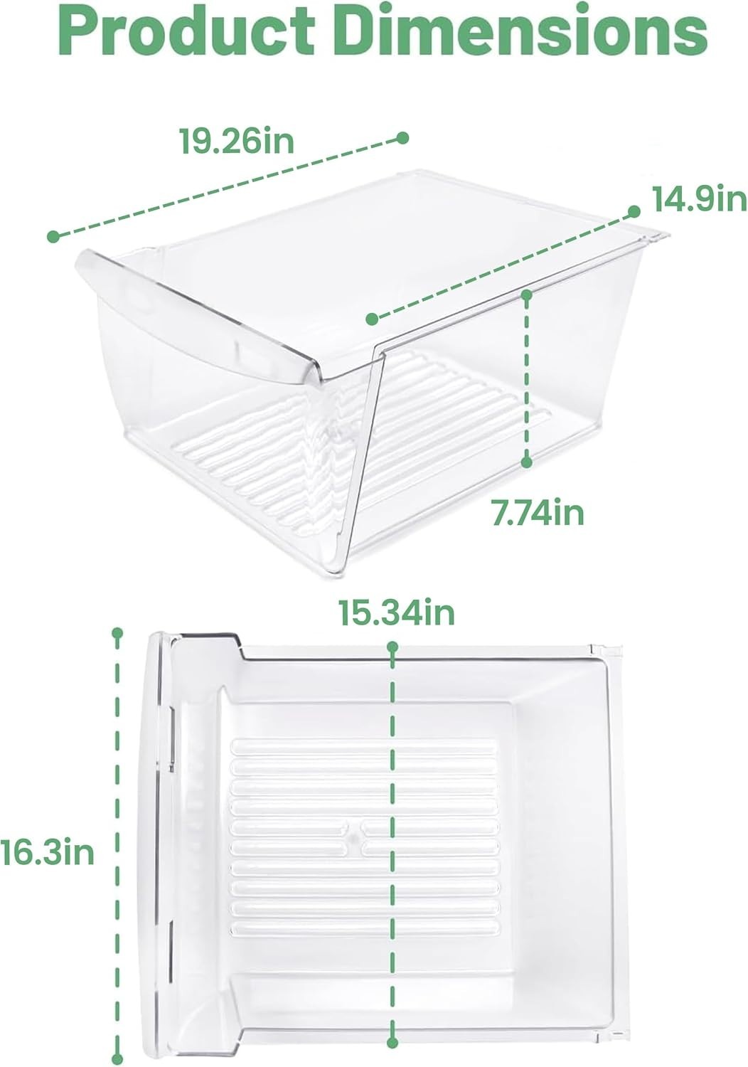 Upper Crisper Pan Compatible with Frigidaire Refrigerator 240351061 gallery