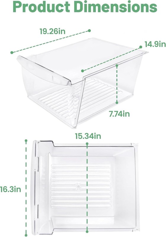 Upper Crisper Pan Compatible with Frigidaire Refrigerator 240351061 gallery