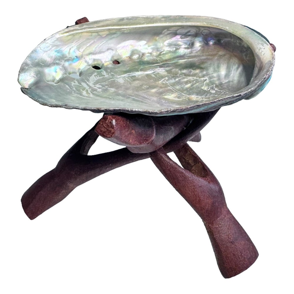 HUGE Abalone Shell & Tripod cobra Stand 6" inchs perfect Burning kit ~ FREE SHIP