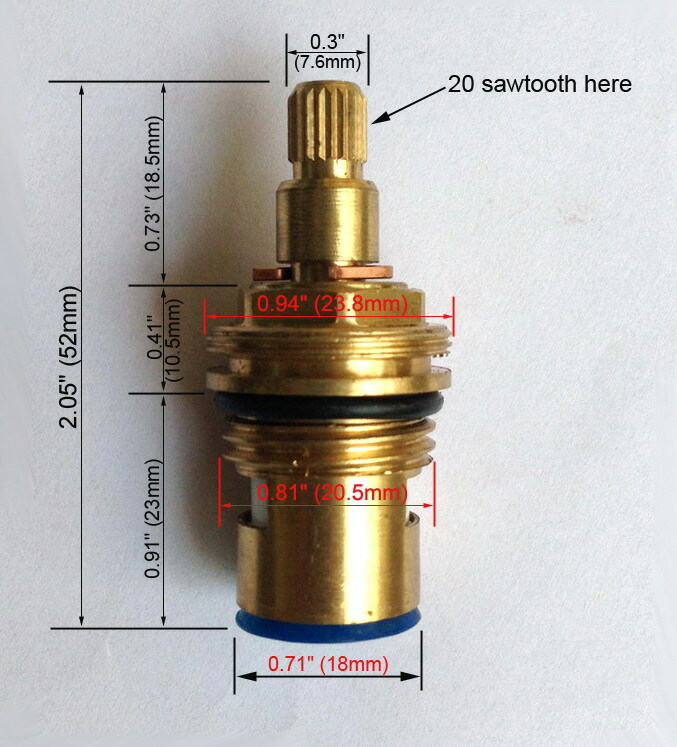 Cartridge Faucet Valve Replacement Brass Part - No Leaks - 1 Pair Hot & Cold 501 gallery