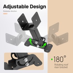 3Pcs Adjustable Roof Riser Brackets Pergola Beam Brackets For 3-1/2″ Wood Post