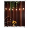 Farmhouse Shower Curtain with 12 Hooks 71x74 Inch - Dark Wood Wall Brown 02 gallery