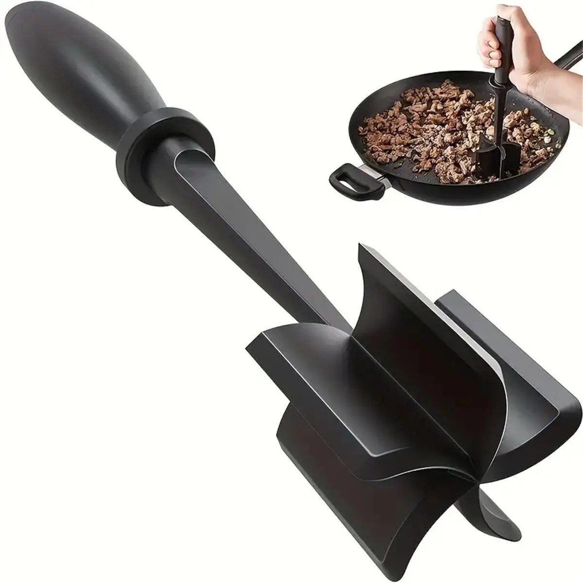 Meat Hamburger Chopper Heat Resistant Utensil Ground Beef Potato Masher Spatula gallery