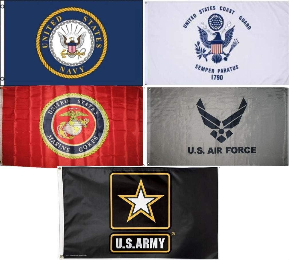 3 x 5 Ft Military Flag Set ARMED FORCES 5 FLAG Set Officially Licensed 100D X1 gallery