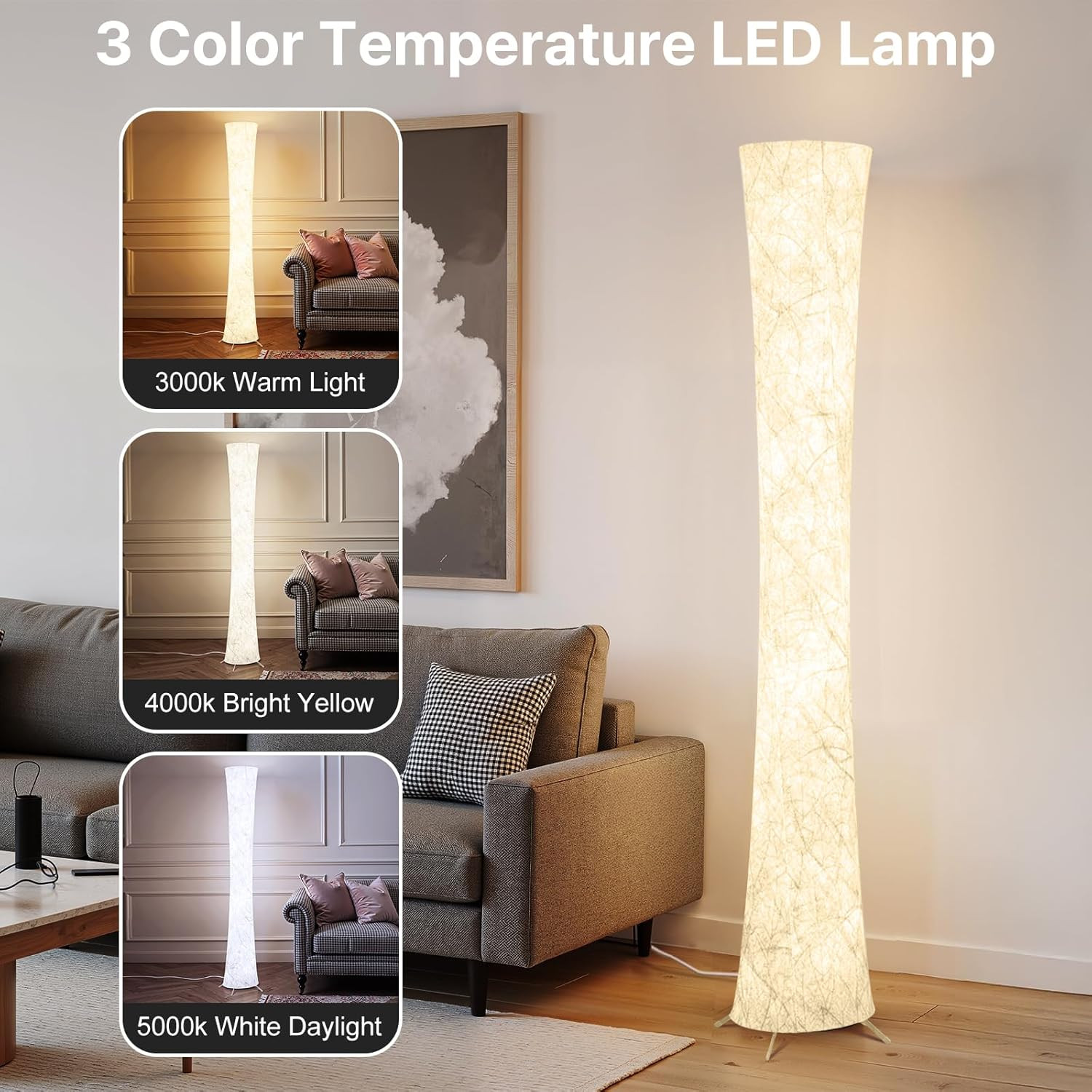 LED Floor Lamp for Living Room, 61'' Modern Floor Lamp with 3 Color Temperature gallery