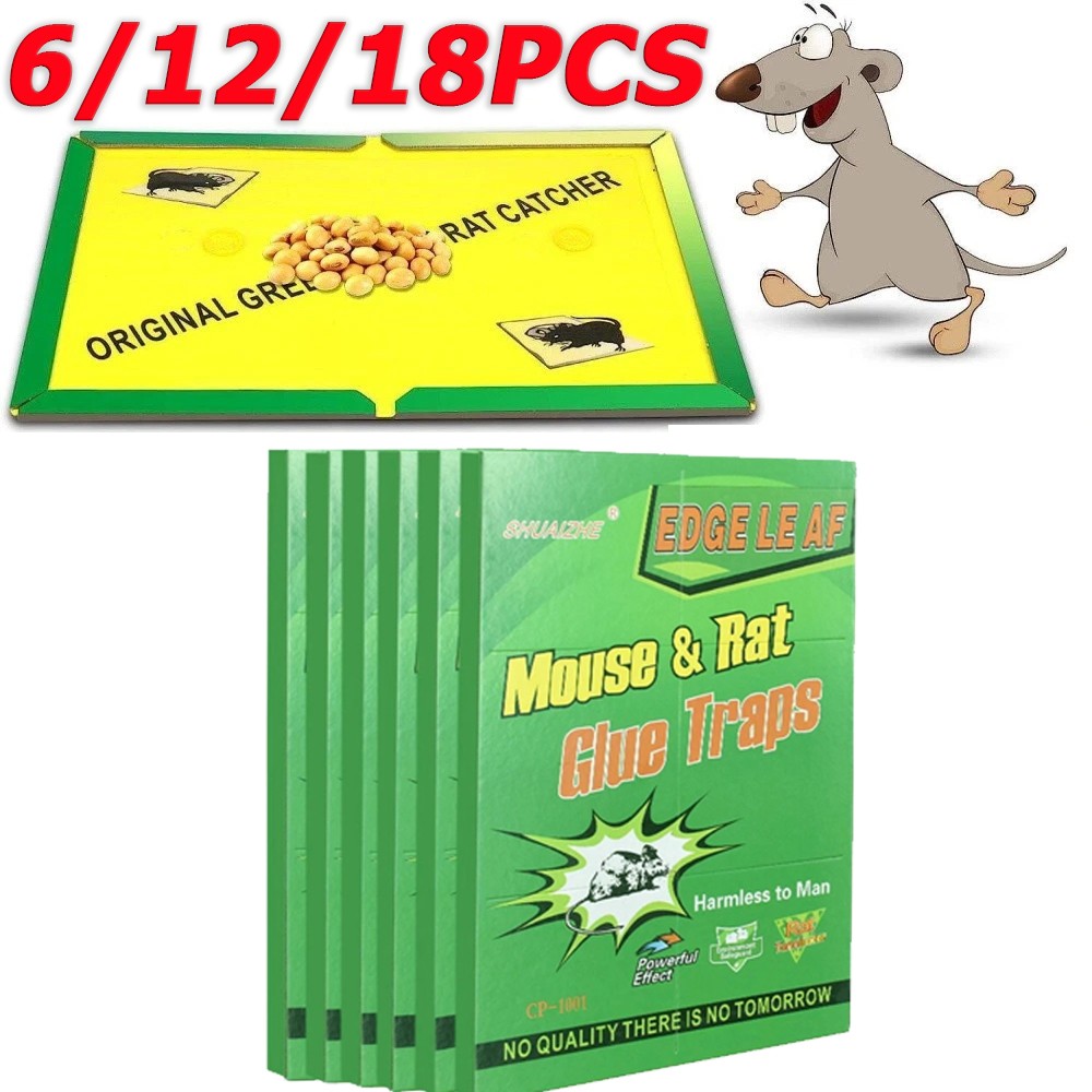 6/12/18xLarge Mice Mouse Glue Traps Rodent Catcher Rat Board Indoor Super Sticky gallery