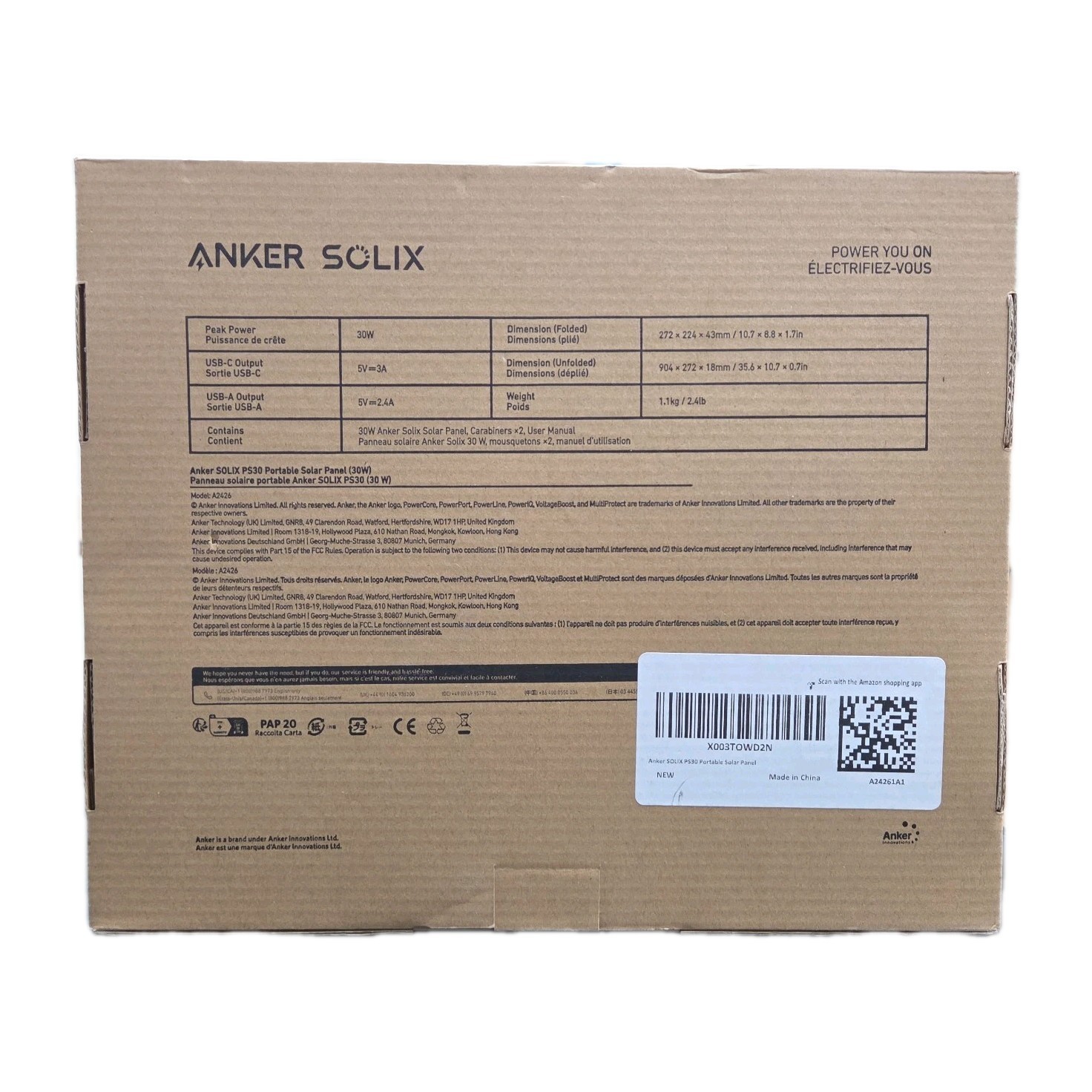 Anker Solix PS30 Solar Panel 30W Foldable Portable Solar Charger 2-Ports gallery